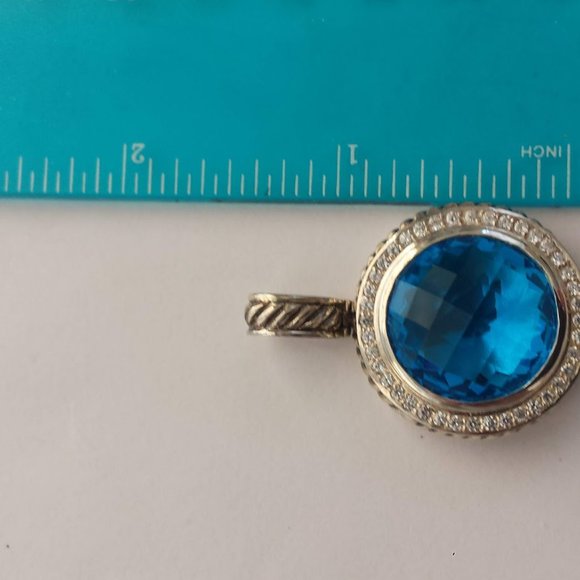 Sterling Silver Halo Cz Pendant Enhancer - Picture 12 of 14